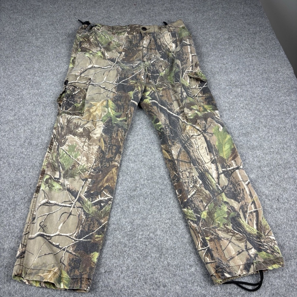 Ranger Camo Hunting Pants Mens Large Fits 36x32 Outdoor Realtree Drawstring EUC‎
